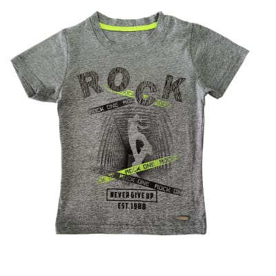 Polera M/C Niño Rock V22H20364G Exception Gris1