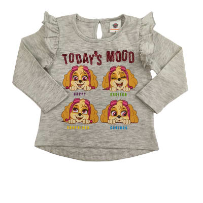 Tbc- Polera M/L Niña Fashion Toddlera Cara Paw Patrol 804209reg Gris Claro1