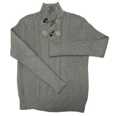 TEJIDO HOMBRE TRENZADO M/CIERRE L-1131 GRIS1