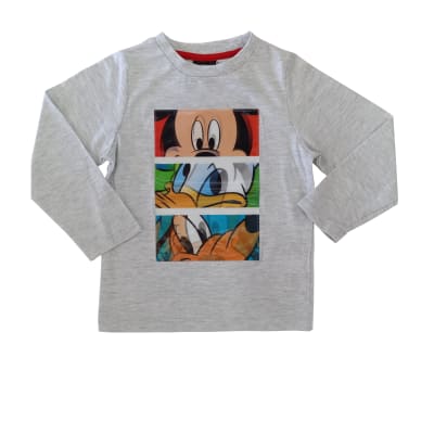 Tbc-Polera M/L Niño Faces Friends Mickey 805696reg Gris1