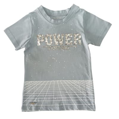 Polera M/C Niño Power V22H20361 Exception CELESTE1