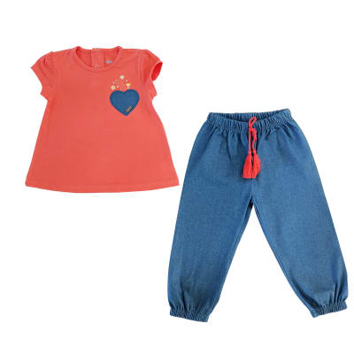 CONJUNTO BEBA POLERA Y CALZA DENIM V23B22741 ROSADO CELESTE DENIM1