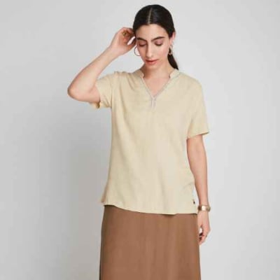 BLUSA MUJER LORENZO DI PONTTI- 201410 BEIGE1