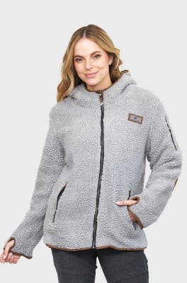 FALCONE-CHAQUETA CHIPORRO CLASICA MUJER 22W-JK1W GRIS1