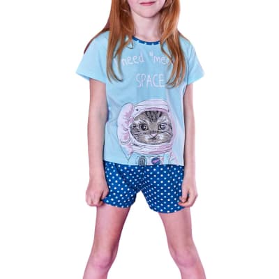 BAZIANI-PIJAMA NIÑA CORTO 7316 TURQUESA1