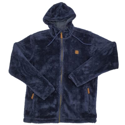 CHAQUETA PLUSH CON CAPUCHA HOMBRE AZUL1