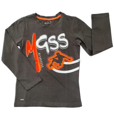 POLERA M/L NIÑO MGSS I22HTS-54G GRIS TALLA 10 A 161