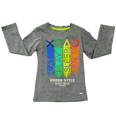 POLERA M/L NIÑO URBAN I22HTS-57G GRIS TALLA 10 A 161