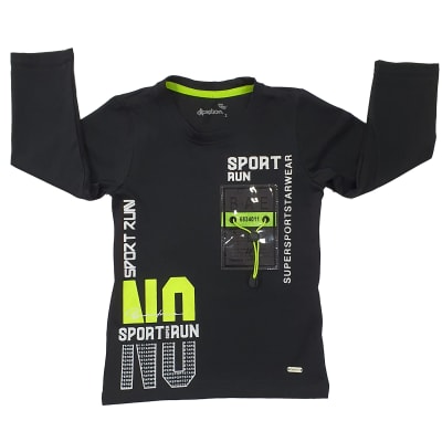 POLERA M/L NIÑO SPORTRUM I22HTS-58G NEGRO TALLA 10 A 161