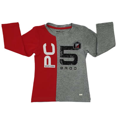 POLERA M/L NIÑO 5 BRO I22HTS-61G GRIS TALLA 10 A 161