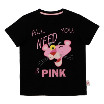 POLERA NIÑA M/C SPORT ZONE PINK PANTHER PPIISS23003 NEGRO1