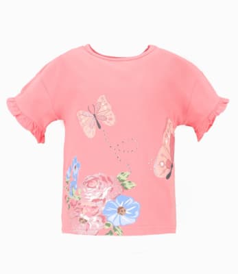 LIMONADA & BLACK AND BLUE V25-POLERA M/C NIÑA L110212502783 CORAL1