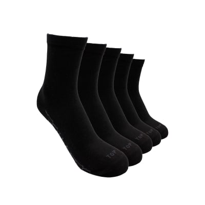 TOP V25-CALCETIN MEDIA CAÑA MUJER PACK 5 M607P5 C1 NEGRO1