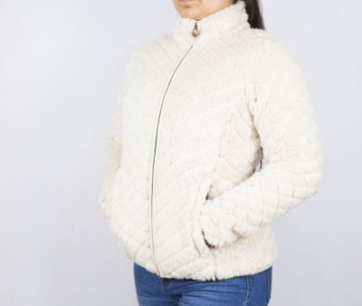 SAN GIOVANNI-MICROPOLAR MUJER SHAGGY ROMBOS SANPUL-M54 ECRU1