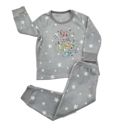 PIJAMA POLAR NIÑA ESTRELLAS GRIS TALLA 10 A 163