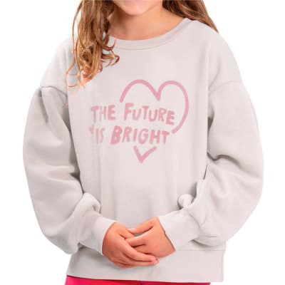 POLERON FRANELA NIÑA CORAZON BLANCO TALLA 10 A 162