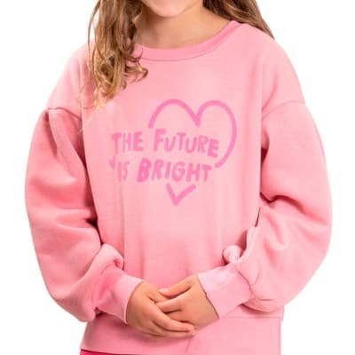 POLERON FRANELA NIÑA CORAZON ROSADO TALLA 10 A 162