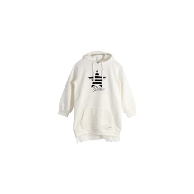 POLERON FRANELA LARGO NIÑA ESTRELLA  I22MPOL-99 BLANCO1