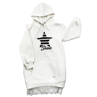 POLERON FRANELA LARGO NIÑA ESTRELLA  I22MPOL-99G BLANCO1