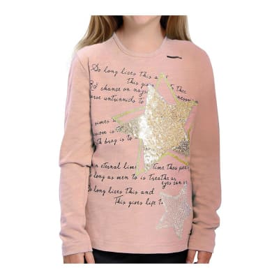 POLERA M/L NIÑA ESTRELLA ROSADO TALLA 2 A 82