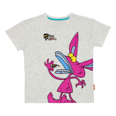 POLERA MANGA CORTA SPORT ZONE REAL MONSTERS NKTISS23002 GRIS MELANGE1