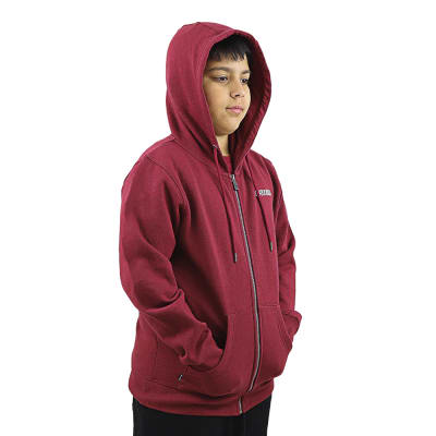 SPITFIRE-  Poleron Canguro Full Zipper Niño Spitfire Fz Burdeo Blanco2