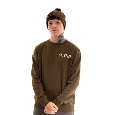 SPITFIRE -Poleron Cuello Redondo De Hombre Spitfire Ride The Fire Verde 20232