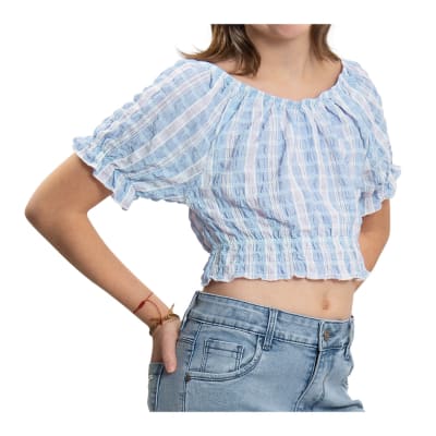 EXCEPTION V25-PETO NIÑA BLUSA V25M21503G CELESTE1