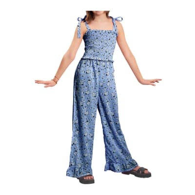 EXCEPTION V25-ENTERITO LARGO NIÑA FLORES V25ME-44G AZUL1