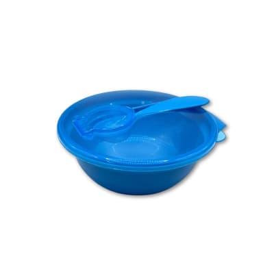 Bowl con Tapa y Cuchara para Viaje Azul – The Baby Nation1