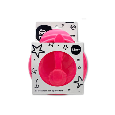Bowl con Tapa y Cuchara para Viaje Rosa – The Baby Nation1
