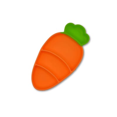 Plato de Silicona con Succión Naranja Zanahoria – The Baby Nation