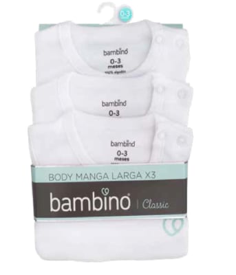 Set de 3 Bodys Blancos Bambino