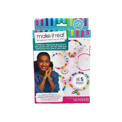 Set de manualidades pulseras arcoíris 164 piezas Make it Real