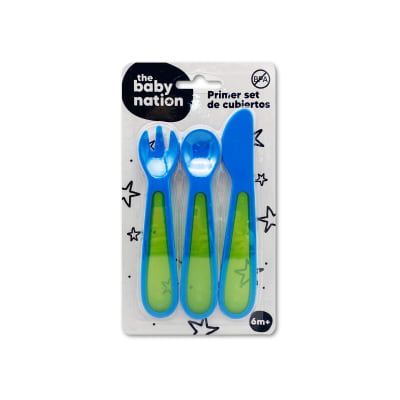 Primer Set de Cubiertos Color Azul The Baby Nation