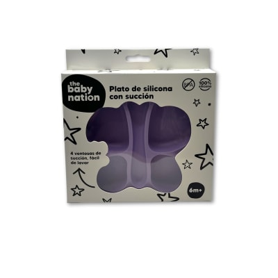 Plato de Silicona con Succión Mariposa Lila – The Baby Nation1