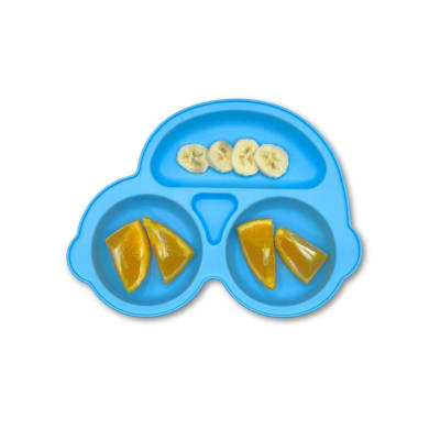 Plato de Silicona con Succión Auto Azul – The Baby Nation