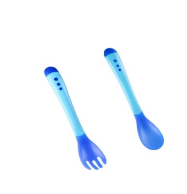 Set de cuchara y tenedor azul1