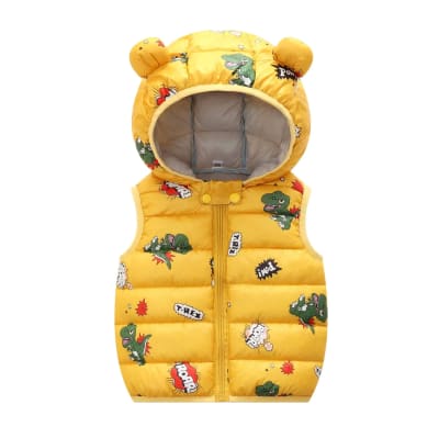 Chaqueta sin manga amarillo dinosaurios1