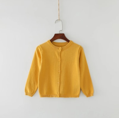 Sweater Cárdigan Amarillo Niñas1