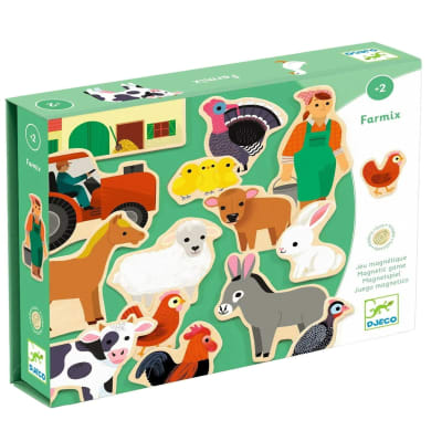 Figuras Magneticas 24 Animales de granja Djeco