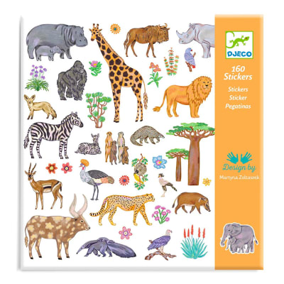 Stickers Pegatinas 160 Unidades Safari Djeco1