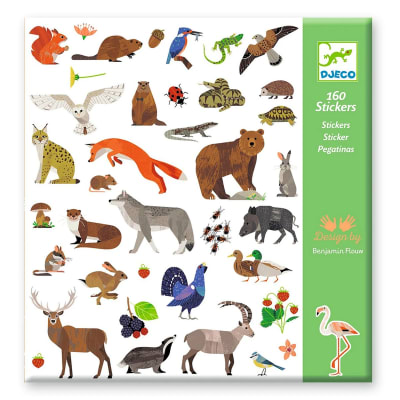 Stickers Pegatinas 160 Unidades Animales del Bosque Djeco1