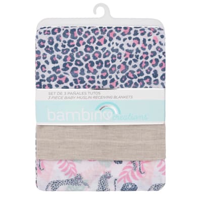 Tutos de 3 Unidades de Algodón Bambino Rosa Leopardo1