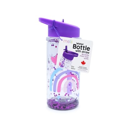 Botella de agua de doble pared con bombilla Melii - Lila Arcoíris1