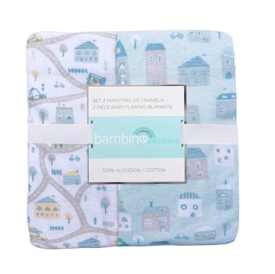 Set 2 Mantas Azul autitos Bambino