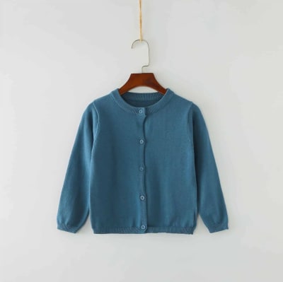 Sweater Cárdigan Azul Niñas1