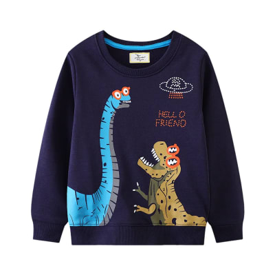 Polerón de Algodón Azul Dinosaurios Amigo1