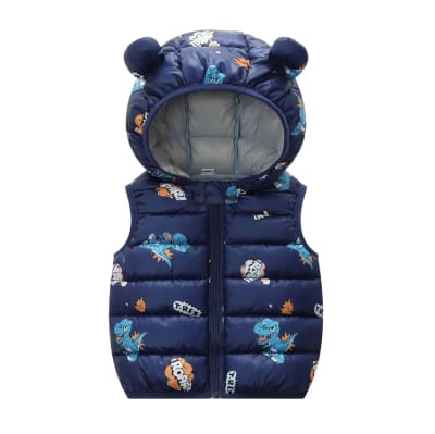 Chaqueta sin manga Azul dinosaurios1