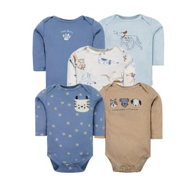 Set de 5 bodys manga larga perritos1